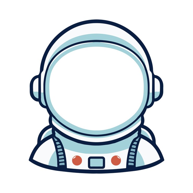 Vettore di doodle del casco dell'astronauta dei cartoni animati
