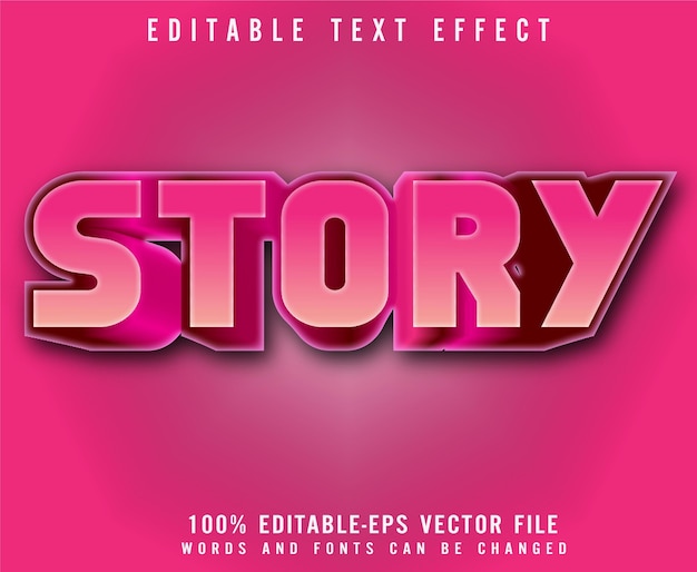 Vettore di effetti di testo modificabile della storia