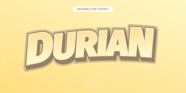 Vettore di effetti di testo redattibili Golden Durian Premium