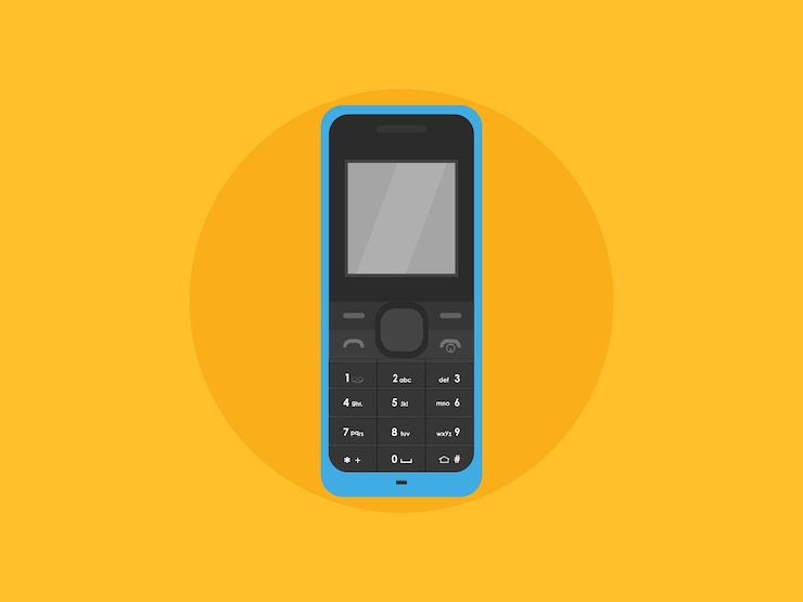Vettore vettore di elettronica di vecchia versione del telefono cellulare