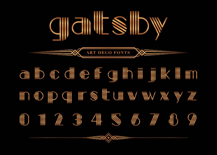 Vettore di Gatsby font e numero
