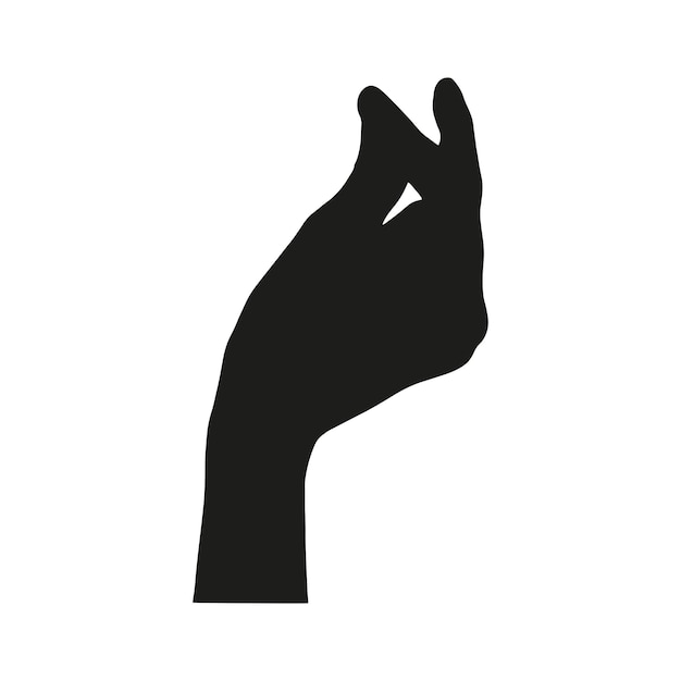 Vettore di gesto di schiocco delle dita Silhouette mano isolata su uno sfondo bianco
