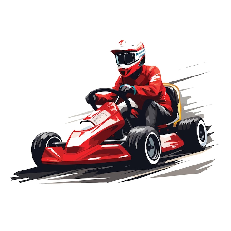 Vettore vettore di go kart minimalista svg