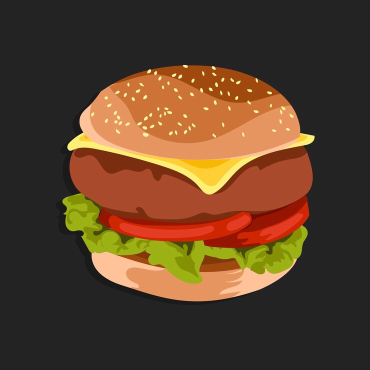 Vettore vettore di hamburger con sfondo