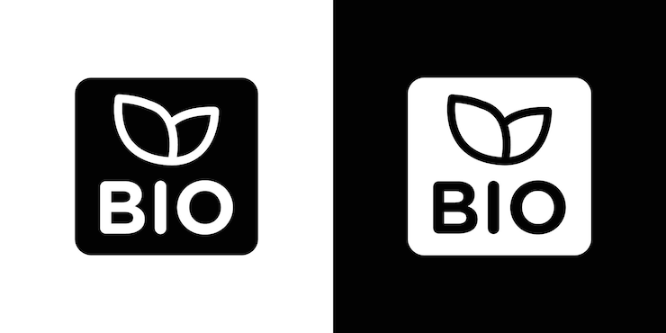Vettore vettore di icona biologica del set di logo