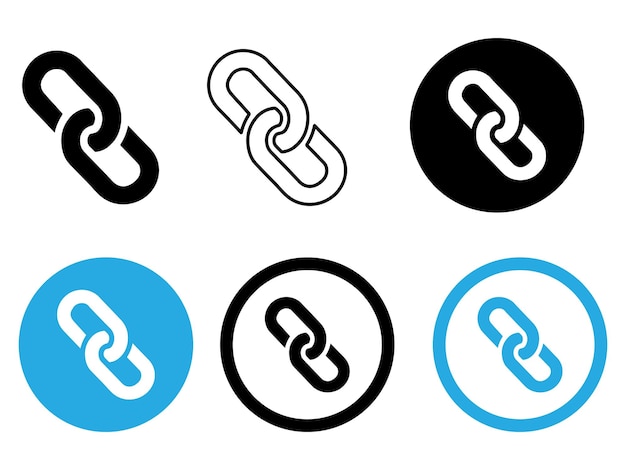Vettore di icona di collegamento a catena Iconica di collegamento Internet url Simbolo pulsante di connessione