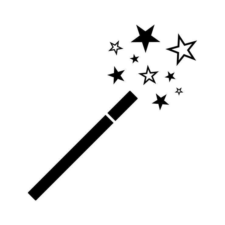 Vettore vettore di icone alla moda di magic wand stars