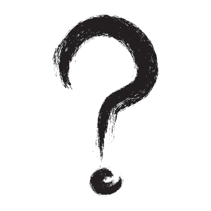 Vettore vettore di icone di punto interrogativo in stile grunge isolato su sfondo bianco