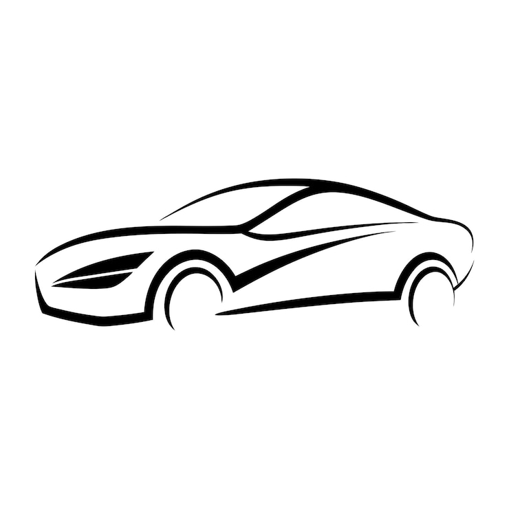 Vettore vettore di illustrazione della pagina di colorazione del logo dell'auto