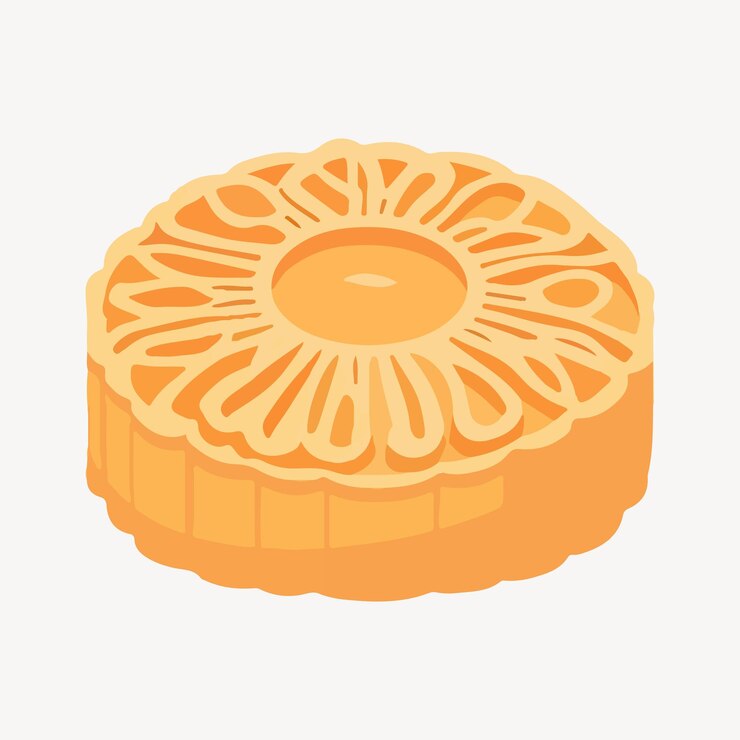 Vettore vettore di illustrazione della torta cinese della luna
