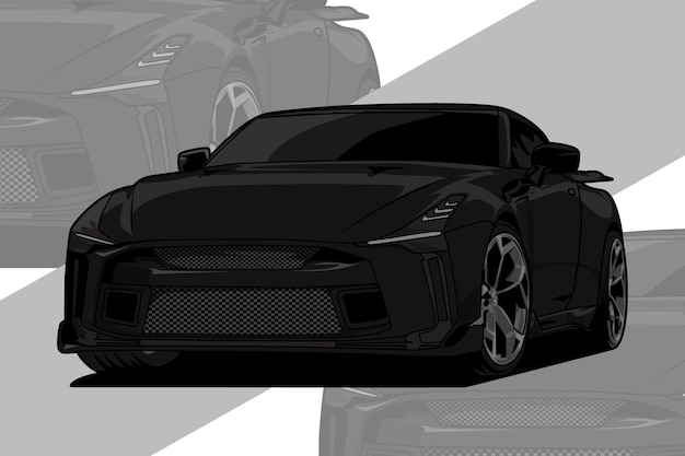 vettore di illustrazione disegno auto sportiva o supercar.