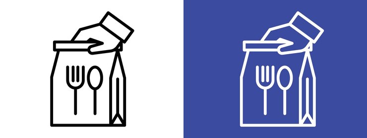 Vettore vettore di impostazione del logo dell'icona del cibo