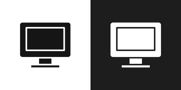 Vettore di impostazione del logo dell'icona del computer