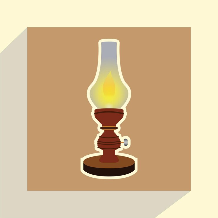 Vettore vettore di lampada a cherosene di vetro