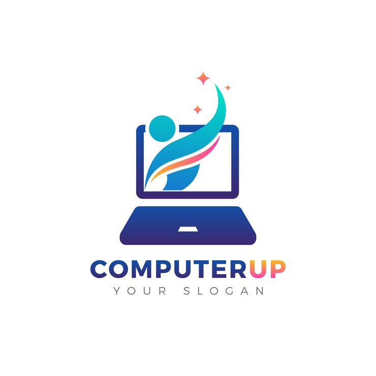 Vettore vettore di logo computer portatile notebook