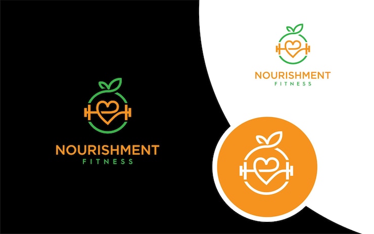 Vettore vettore di logo moderno di alimentazione fitness