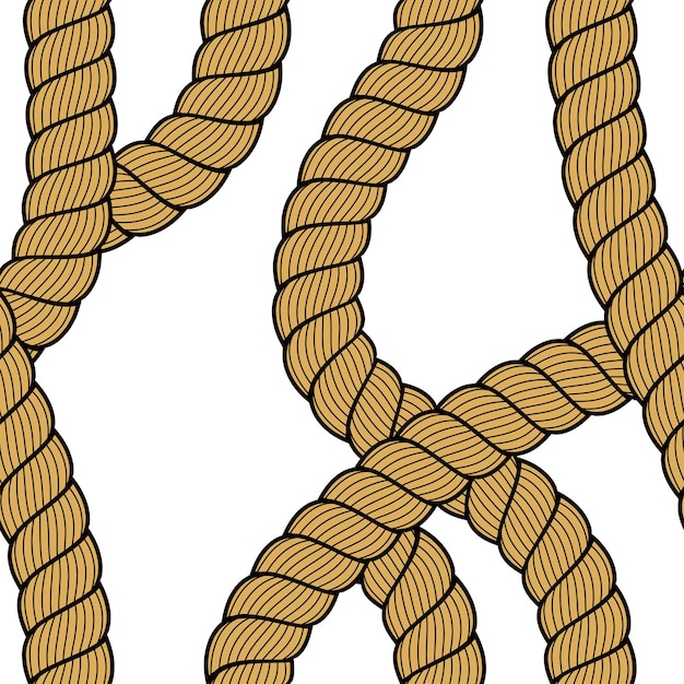 Vettore di modello di corda nautica senza cuciture. Illustrazione della marina senza fine con ornamento di linee di cavo ad anello. Navy semplice minimale corde marine design infinito. Utilizzabile per tessuto, carta da parati, avvolgimento, web e stampa.