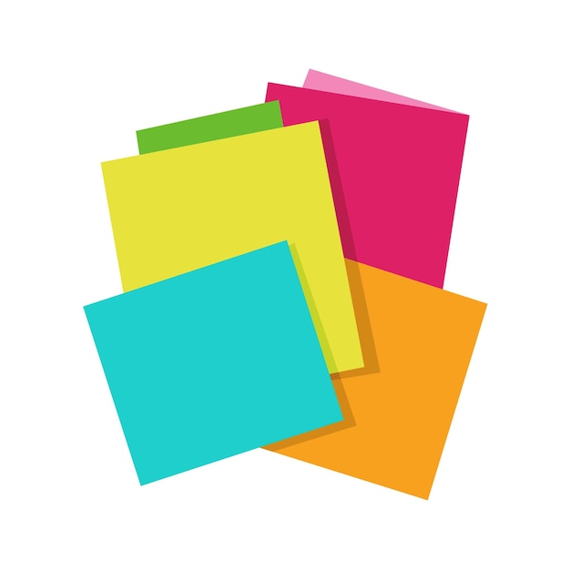 Vettore di note adesive multicolori realistiche