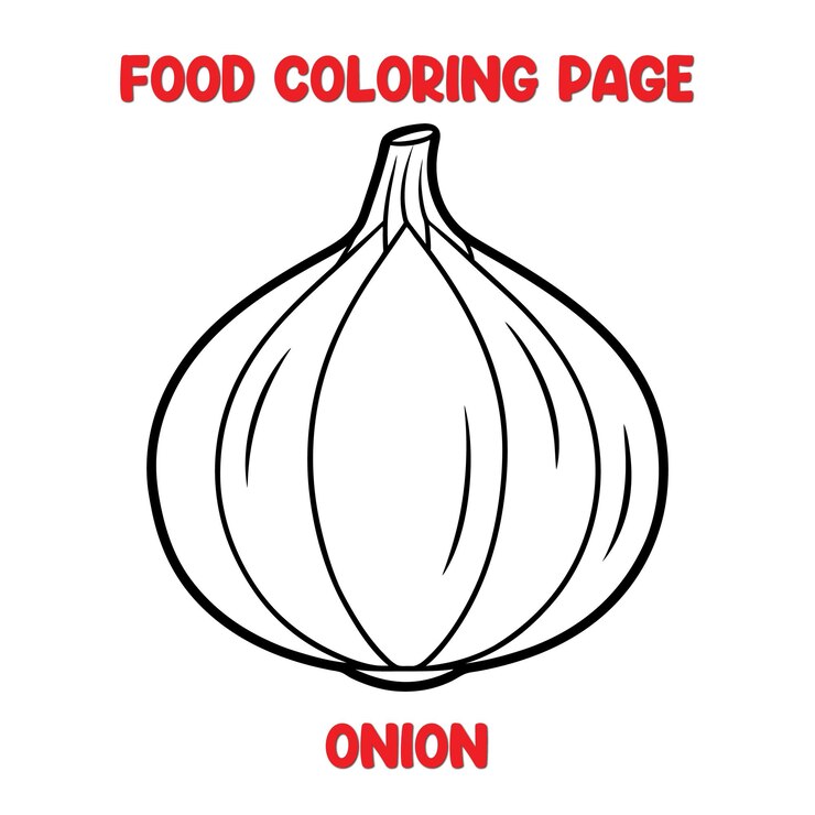 Vettore vettore di onion illustrazione pagina da colorare per bambini