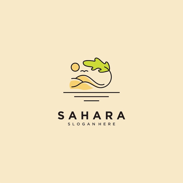 vettore di progettazione del logo del deserto del sahara