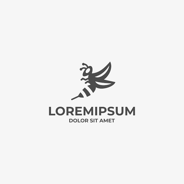 Vettore di progettazione del logo della puntura di vespa