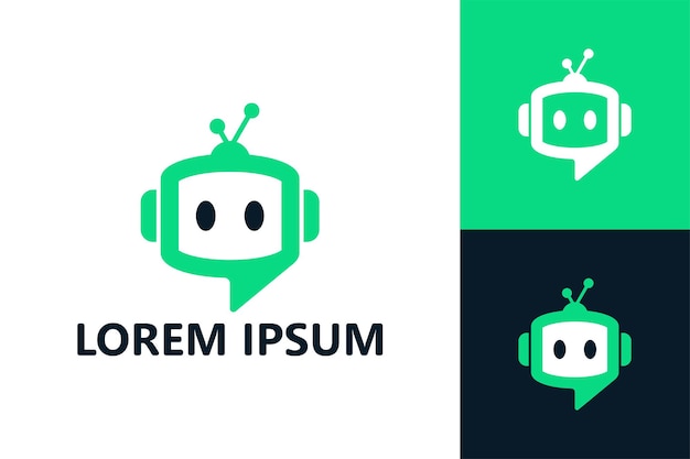 Vettore di progettazione del modello di logo della chat robot