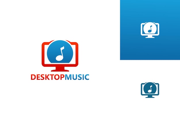 Vettore di progettazione del modello di logo di musica desktop, emblema, concetto di design, simbolo creativo, icona