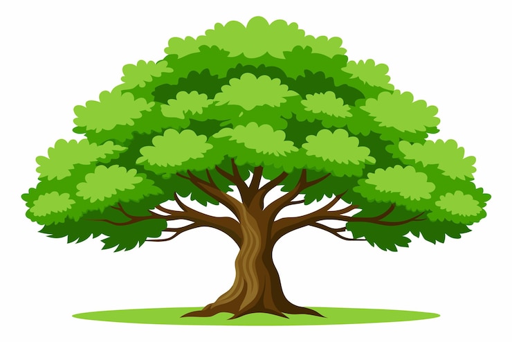 Vettore vettore di progettazione dell'albero e illustrazione