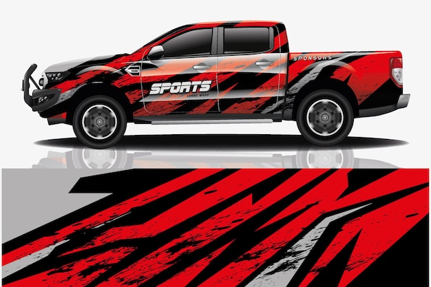 vettore di progettazione dell'involucro di adesivi per auto sportive