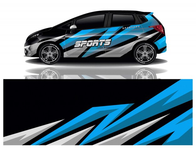 vettore di progettazione dell'involucro di adesivi per auto sportive