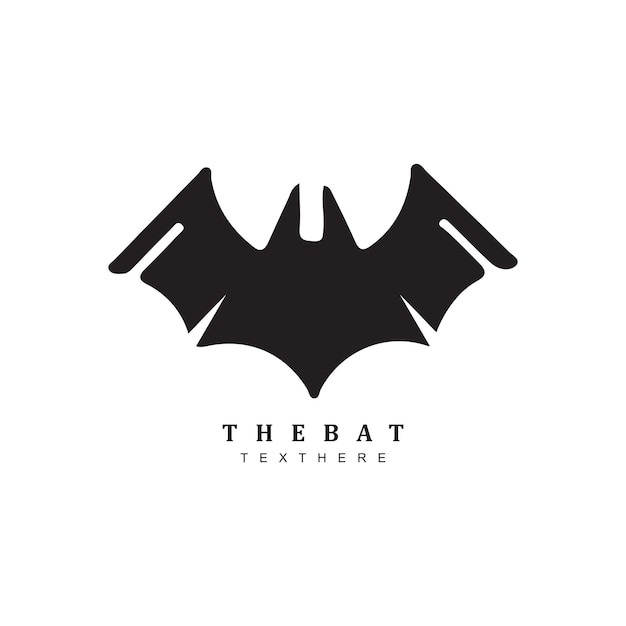 Vettore di progettazione di logo dell'icona del pipistrello della siluetta astratta