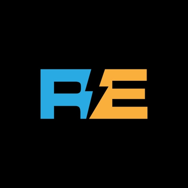 Vettore di progettazione iniziale del logo RE