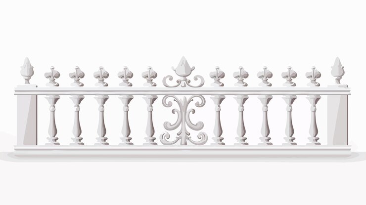 Vettore vettore di ringhiera moderno su sfondo bianco