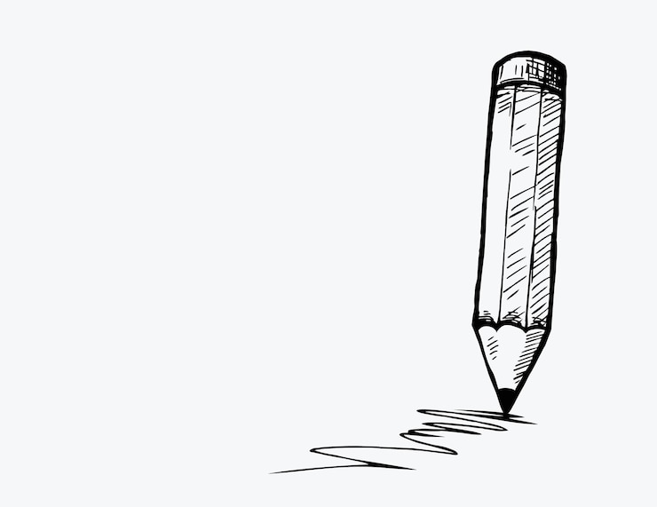 Vettore vettore di schizzo di matita in illustrazione vettoriale in stile doodle