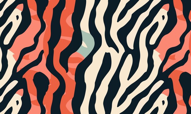 Vettore di sfondo a disegno di pelle di zebra colorata alla moda
