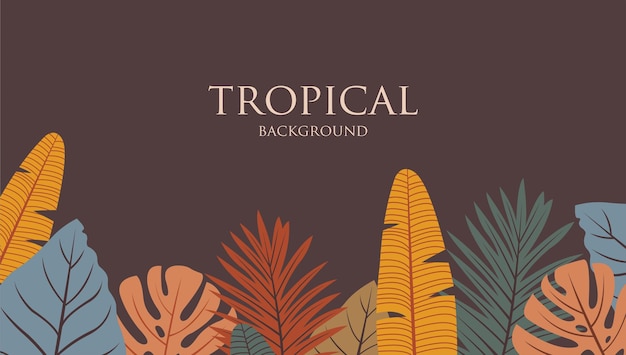 vettore di sfondo di foglie tropicali