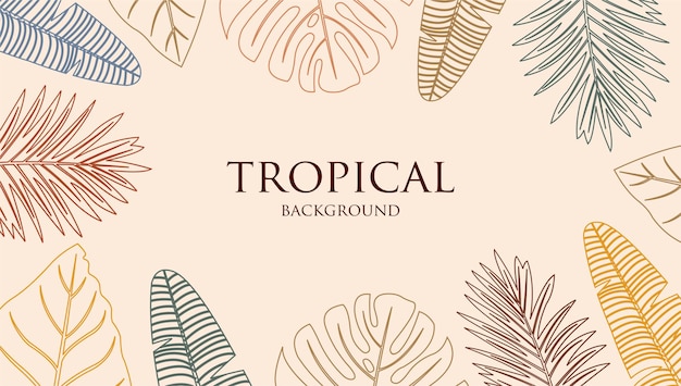 vettore di sfondo di foglie tropicali