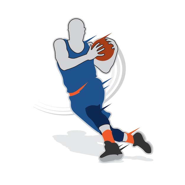 Vettore di silhouette della forma del giocatore di basket