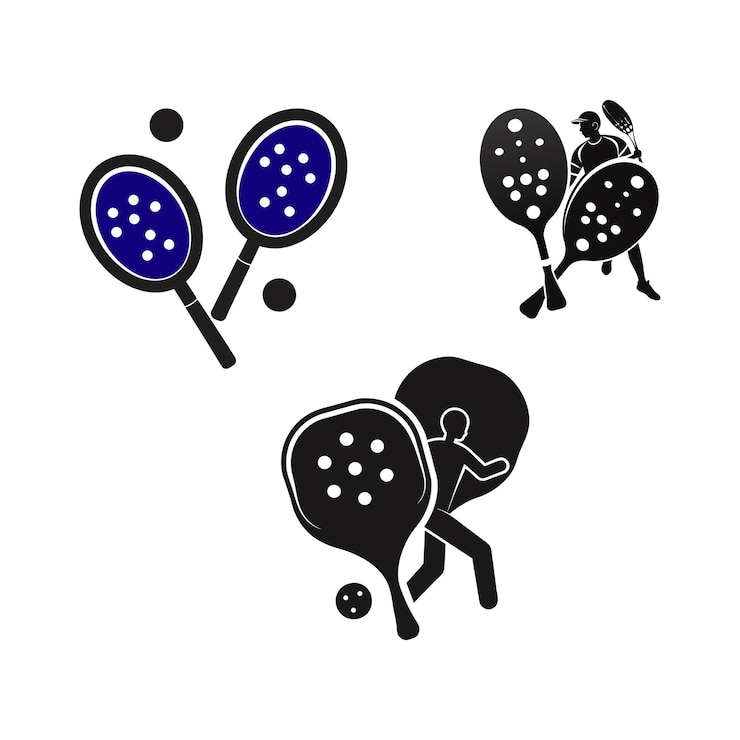 Vettore vettore di silhouette di pickleball