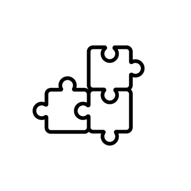 Vettore di simbolo del segno di puzzle