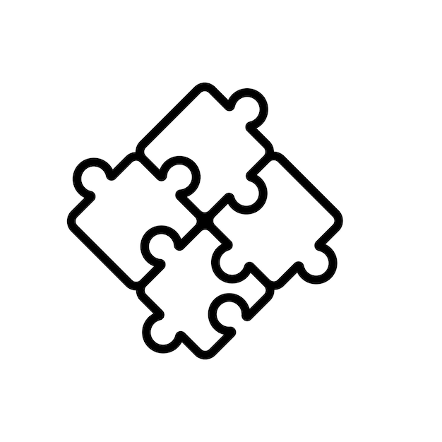 Vettore di simbolo del segno di puzzle