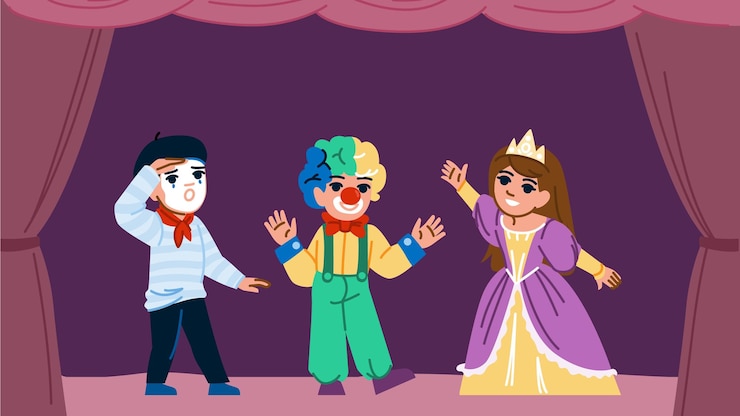 Vettore vettore di spettacoli teatrali per bambini
