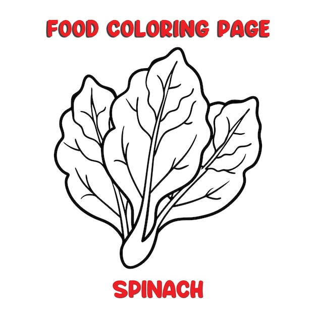 Vettore di SPINACH illustrazione pagina da colorare per bambini