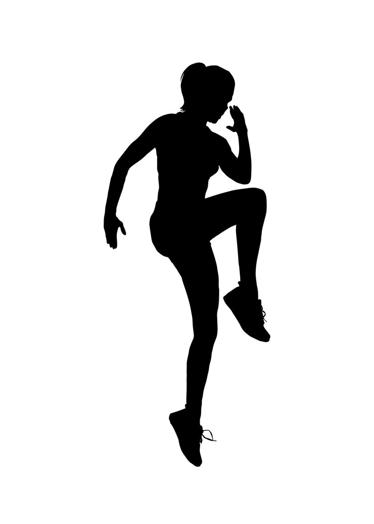 Vettore di sport ragazze ginnastica esercizio posa silhouette isolate su sfondo bianco