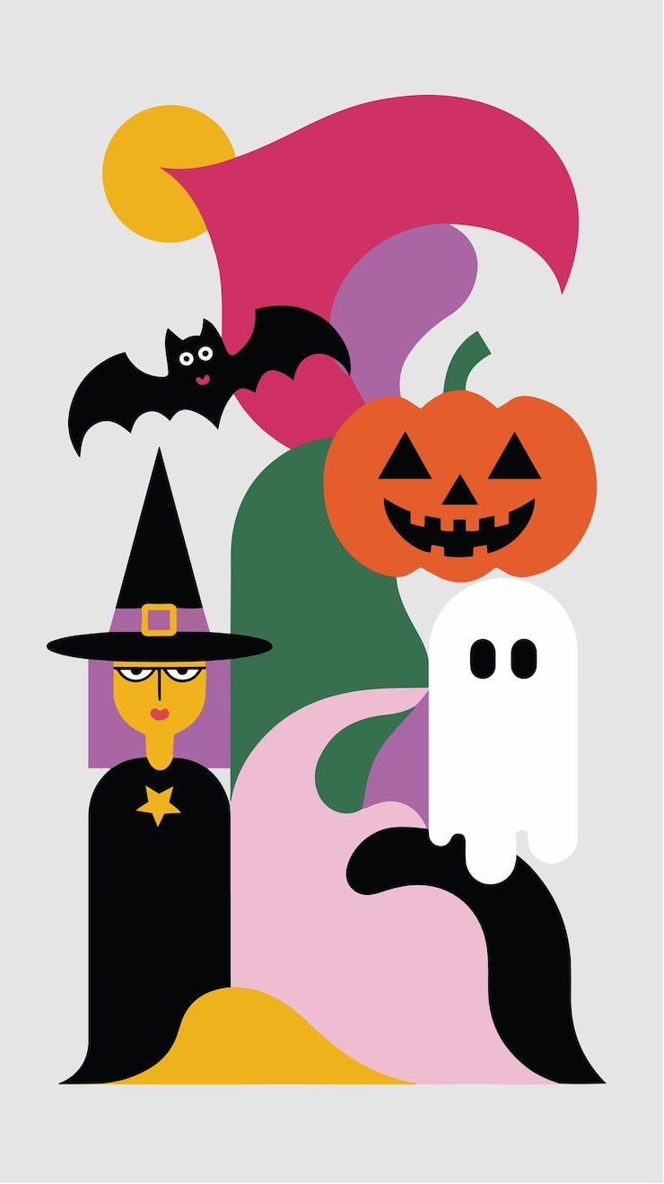 Vettore vettore di streghe di halloween minimalista