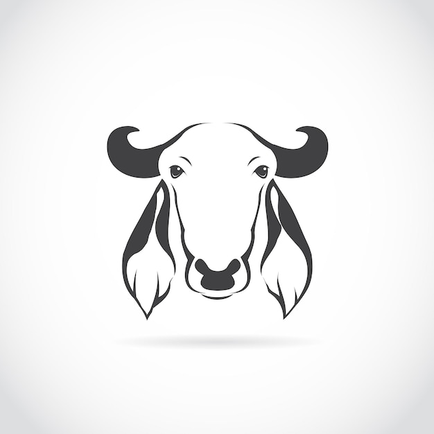 Vettore di testa di vacca su sfondo bianco Illustrazione vettoriale a strati modificabile facilmente