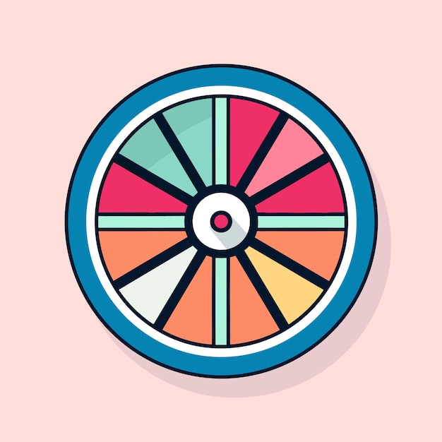 Vettore di una vibrante ruota della fortuna su uno sfondo rosa vibrante
