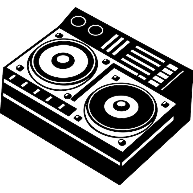 Vettore di vista isometrica di Dj Mixer
