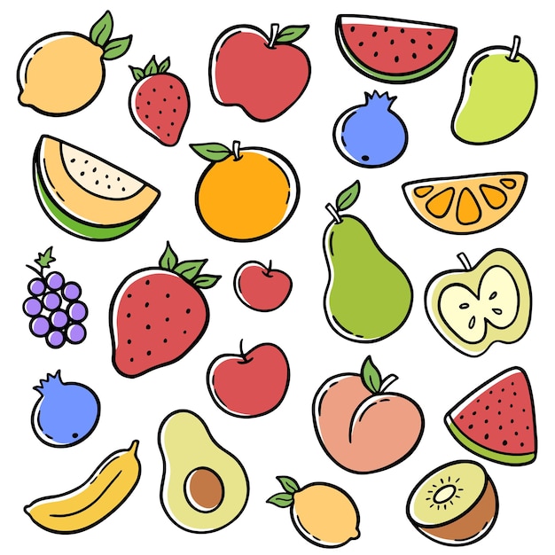 vettore disegnato a mano dell'illustrazione di scarabocchio della frutta