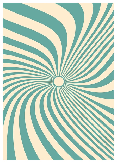 Vettore distorto contorto sullo sfondo hippie groovy Waves swirl twirl pattern in stile retro psichedelico